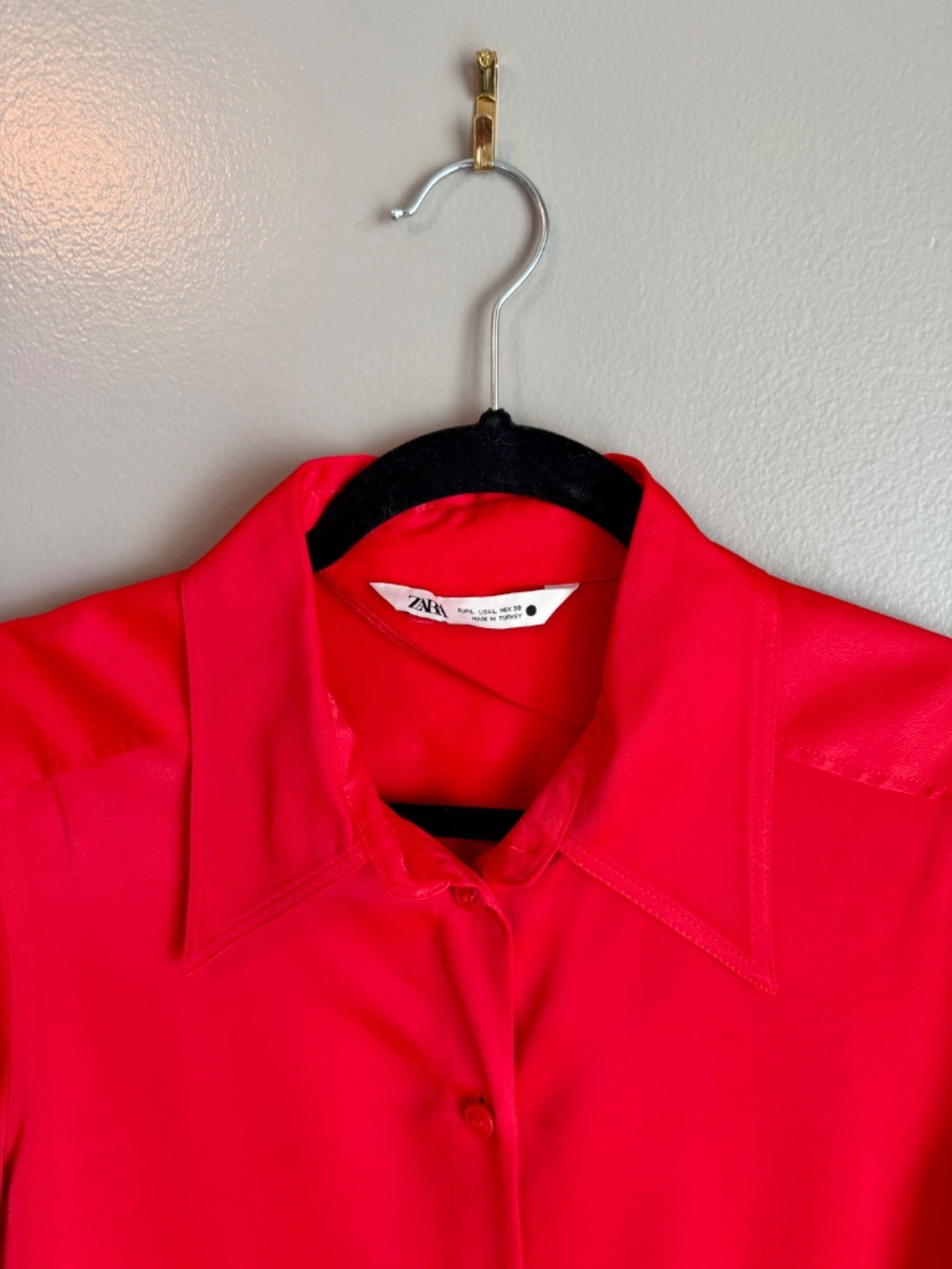 Red Satin Zara Blouse - Picture 2 of 5